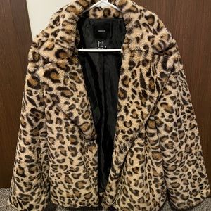 Fuzzy cheetah jacket
